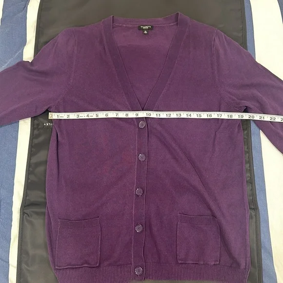 Talbots dark purple XL Cardigan great for cool nights - Picture 3 of 7